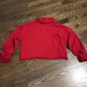 High Neck Cropped Sweatshirt